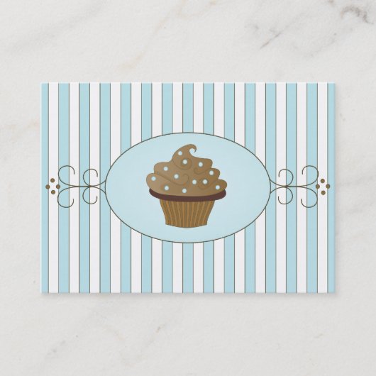 Blaue Extravagante Kuchen Visitenkarte (Vorderseite)