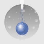 Blaue Extravagante Weihnachtsdekoration Ornament (Rückseite)