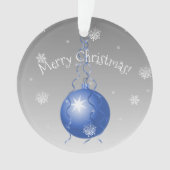 Blaue Extravagante Weihnachtsdekoration Ornament (Vorderseite)
