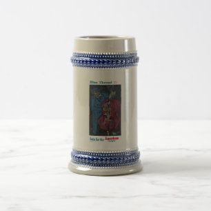 Blaue Fadenanzüge Bierglas