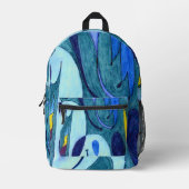 Blaue Fahnen Bedruckter Rucksack (Vorderseite)