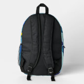 Blaue Fahnen Bedruckter Rucksack (Rückseite)