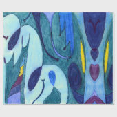 Blaue Fahnen Geschenkpapier (Flach)