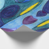 Blaue Fahnen Geschenkpapier (Ecke)