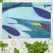 Blaue Fahnen Geschirrtuch (Gefaltet)