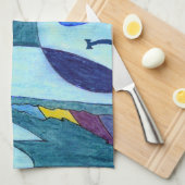 Blaue Fahnen Geschirrtuch (Viertel Falte)