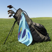 Blaue Fahnen Golfhandtuch (Gras)