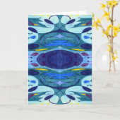 Blaue Fahnen Karte (Gelbe Blume)