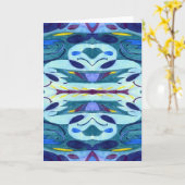 Blaue Fahnen Karte (Gelbe Blume)