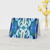 Blaue Fahnen Karte (Gelbe Blume)