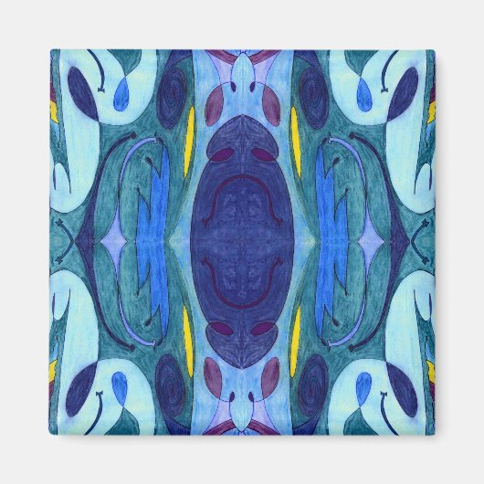 Blaue Fahnen Magnet (Vorne)