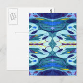 Blaue Fahnen Postkarte (Vorne/Hinten)