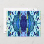 Blaue Fahnen Postkarte (Vorne/Hinten)