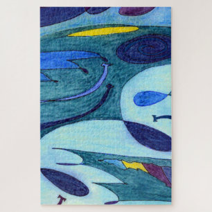 Blaue Fahnen Puzzle