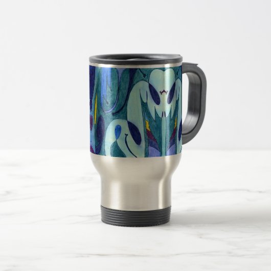 Blaue Fahnen Reisebecher (VorderseiteRechts)