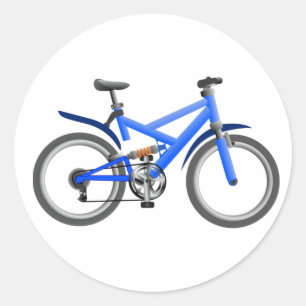 Blaue Fahrrad-Aufkleber Runder Aufkleber