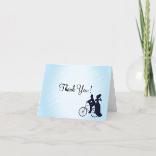 Blaue Fahrrad-Hochzeit danken Ihnen leeres Innere Dankeskarte