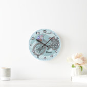 Blaue Fahrrad-Uhr Runde Wanduhr (Zuhause)