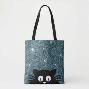 Blaue falsche Glitter-Schimmer-Textur mit einer Ka Tasche