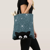 Blaue falsche Glitter-Schimmer-Textur mit einer Ka Tasche (Von Nahem)