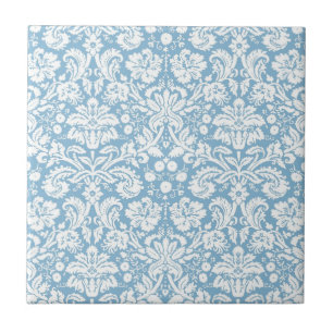Blaue fancy Damastmuster Fliese