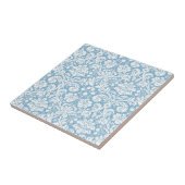 Blaue fancy Damastmuster Fliese (Seite)