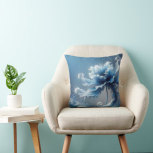 Blaue Fancy Fantasy-Blume Kissen