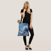 Blaue Fancy Fantasy-Blume Tasche (Am Model)