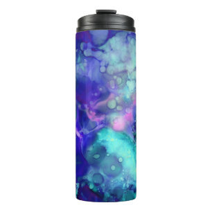 blaue Fantasie-Aquarelle : Thermosbecher