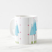 Blaue Fantasie-Bäume Kaffeetasse (Vorderseite Links)