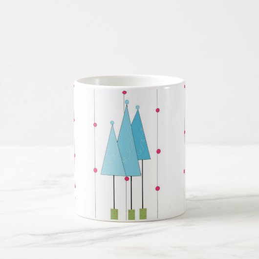 Blaue Fantasie-Bäume Kaffeetasse (Mittel)