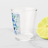 Blaue Fantasie - Wasserfarbe Schnapsglas (Rechts)