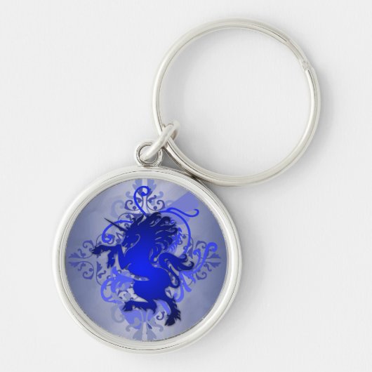 Blaue Fantasiestädtischer Schlüsselanhänger (Vorne)