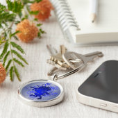 Blaue Fantasiestädtischer Schlüsselanhänger (Seite)