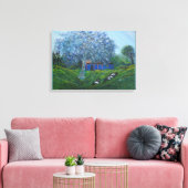 Blaue Fantasy Abstrakter Baum Vivid Landschaft Leinwanddruck (Insitu (Wohnzimmer))