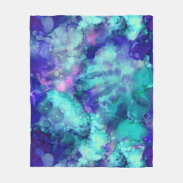 Blaue Fantasy Aquarellfarben: Fleecedecke