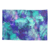 Blaue Fantasy Aquarellfarben: Kissenbezug (Rückseite-Links)