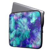 Blaue Fantasy Aquarellfarben: Laptopschutzhülle (Vorderseite Links)