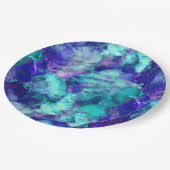 Blaue Fantasy Aquarellfarben: Pappteller (Schrägansicht)