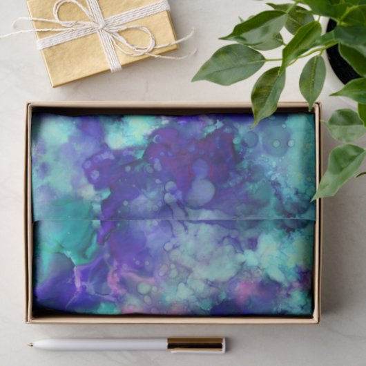 Blaue Fantasy Aquarellfarben: Seidenpapier (Geschenk)