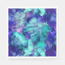 Blaue Fantasy Aquarellfarben: Serviette