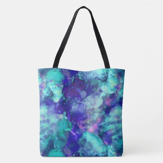 Blaue Fantasy Aquarellfarben: Tasche (Rückseite)