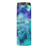 Blaue Fantasy Aquarellfarben: Thermosbecher (Rückseite)