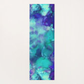 Blaue Fantasy Aquarellfarben: Yogamatte (Rückseite)
