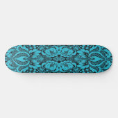 Blaue Fantasy-Blumen-Skateboard Skateboard (Horizontal)