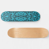 Blaue Fantasy-Blumen-Skateboard Skateboard (Horizontal)
