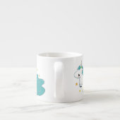 Blaue FarbCartoon Unicorns mit der Sternbaby-Tasse Espressotasse (Rückseite)
