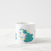 Blaue FarbCartoon Unicorns mit der Sternbaby-Tasse Espressotasse (Vorderseite)