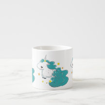 Blaue FarbCartoon Unicorns mit der Sternbaby-Tasse