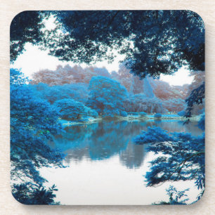 Blaue Farbe cool, einzigartige Natur, See Getränkeuntersetzer